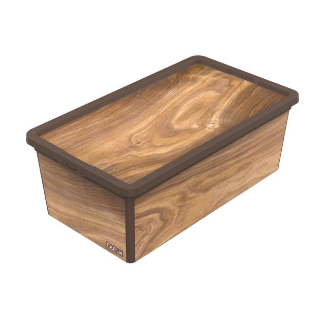 foto контейнер для зберігання з кришкою qutu trend box wood 11.5*19*33.5 см, 5 л