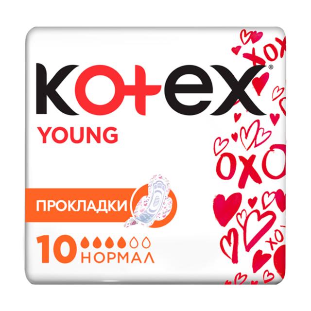 foto прокладки для критичних днів kotex young normal, 10 шт