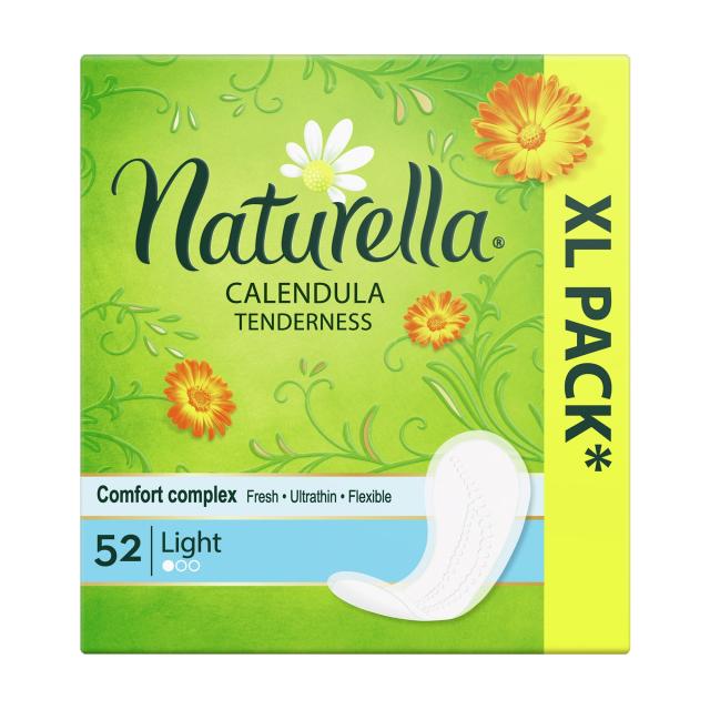 foto щоденні прокладки naturella calendula tenderness light, 52 шт