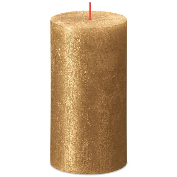 foto свічка декоративна bolsius rustic shimmer 130/68 золото