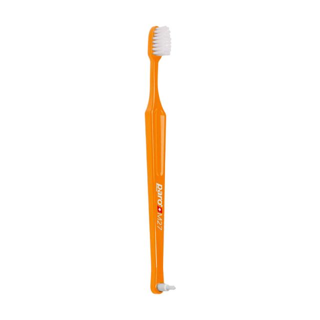 foto дитяча зубна щітка paro swiss kids m27 середньої жорсткості, помаранчева, 1 шт