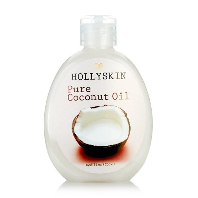 foto кокосова олія для тіла та волосся hollyskin pure coconut oil, 250 мл