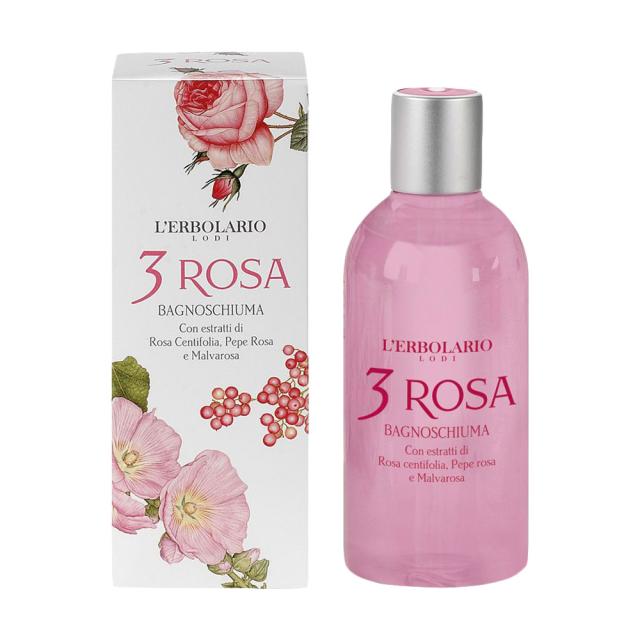 foto піна для ванн-гель для душу l'erbolario 3 rosa три троянди, 250 мл