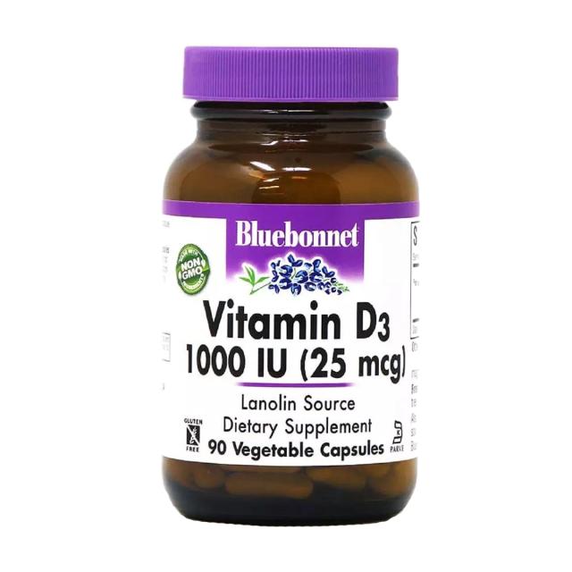 foto харчова добавка вітаміни в капсулах bluebonnet nutrition vitamin d3 1000 мо, 90 шт