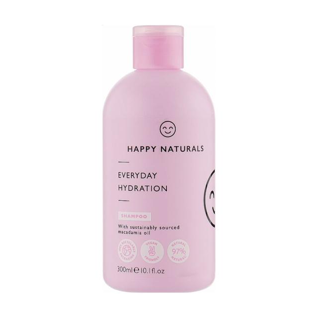 foto шампунь для волосся happy naturals everyday hydration shampoo щоденне зволоження, 300 мл