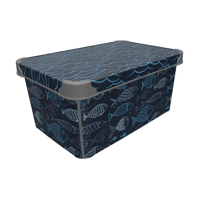 foto контейнер для зберігання з кришкою qutu style box ocean life 16*23*34.5 см, 10 л