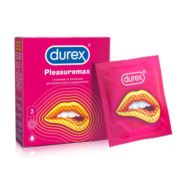 foto презервативи durex pleasuremax з ребрами та крапками, 3 шт