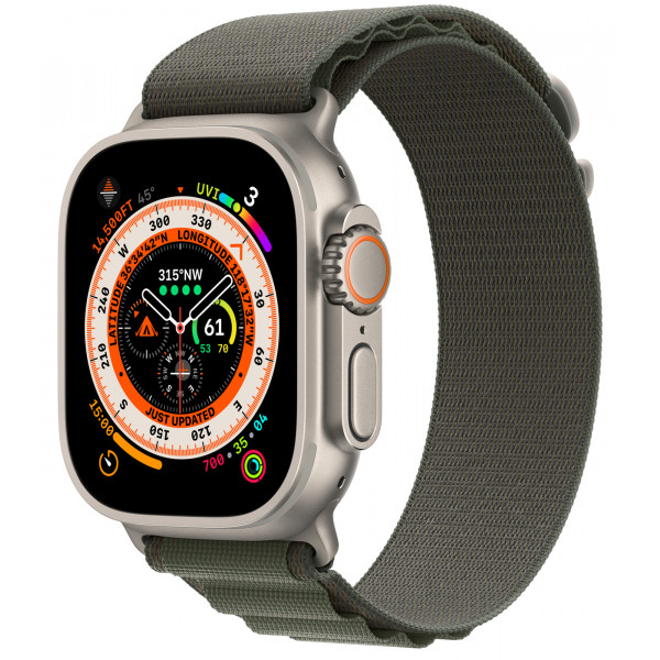 foto смарт-годинник apple watch ultra gps 49mm titanium case with green alpine loop - large
