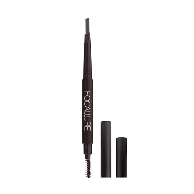foto автоматичний олівець для брів focallure auto brows pen, зі щіточкою, 01 dark grey, 1 г