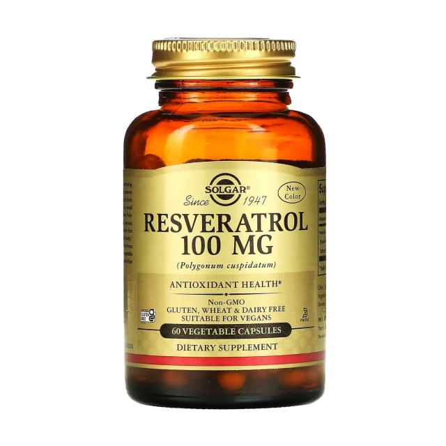foto харчова добавка в капсулах solgar resveratrol ресвератрол 100 мг, 60 шт