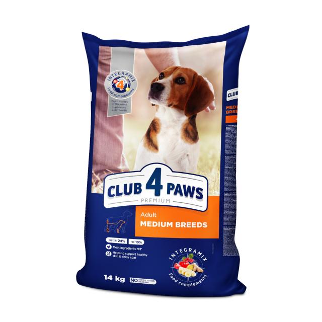 foto сухий корм для собак середніх порід club 4 paws premium, 14 кг