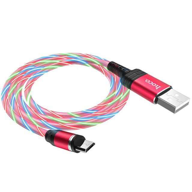 foto дата кабель hoco u90 "ingenious streamer" microusb (1m) (червоний) 1164247
