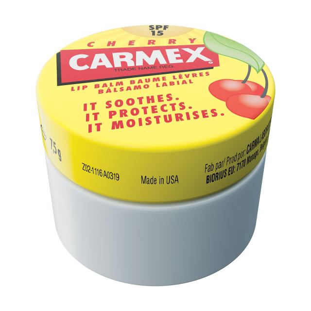 foto бальзам для губ carmex spf15 зі смаком вишні, 7.5 г (банка)