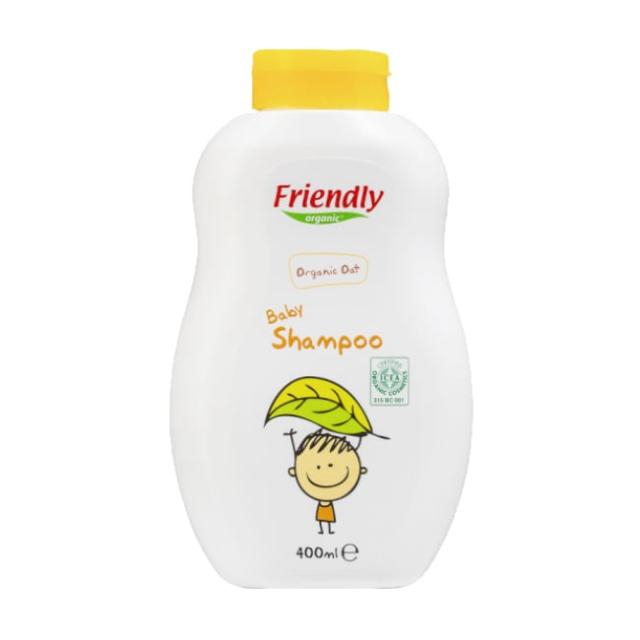 foto дитячий шампунь friendly organic baby shampoo 2 в 1 на основі вівса, 400 мл