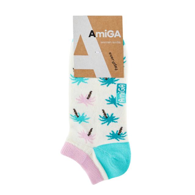 foto шкарпетки жіночі amiga укорочені пальми, розмір 23-25