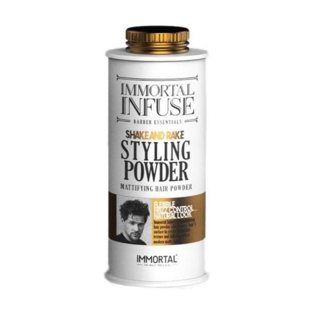 foto чоловічий порошковий віск для укладання волосся immortal nyc infuse styling powder білий, 20 г