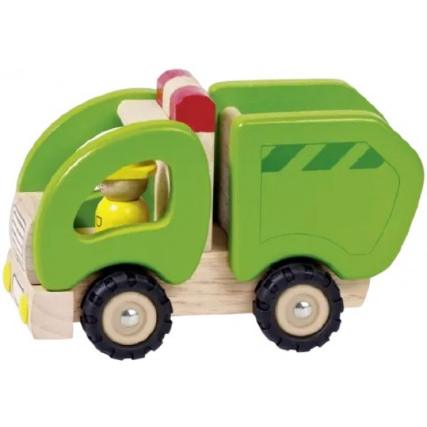 foto базовий ігровий транспорт для малюка goki сміттєвоз зелений (55964g)
