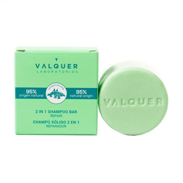 foto відновлювальний твердий шампунь-кондиціонер для волосся 2 в 1 valquer 2 in 1 shampoo bar repair, 70 г