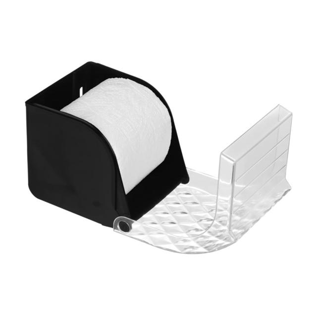 foto тримач для туалетного паперу volver crystal чорний, 1 шт (10201bk)