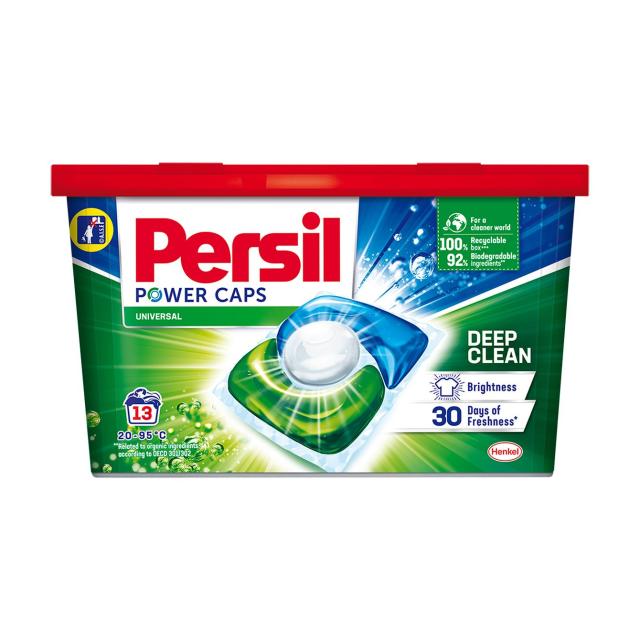 foto капсули для прання persil power caps universal deep clean, 13 циклів прання, 13 шт