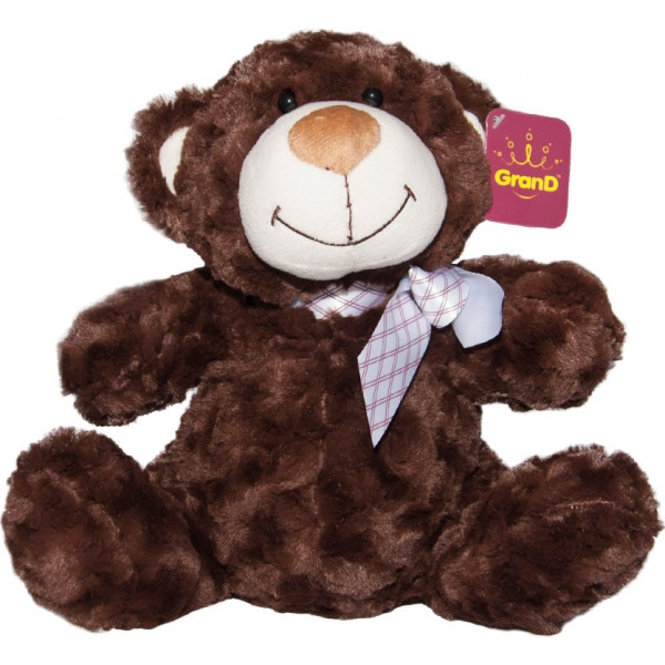 foto м'яка іграшка тварина grand  ведмідь (коричневий, з бантом, 33 cm) (3302gmb)