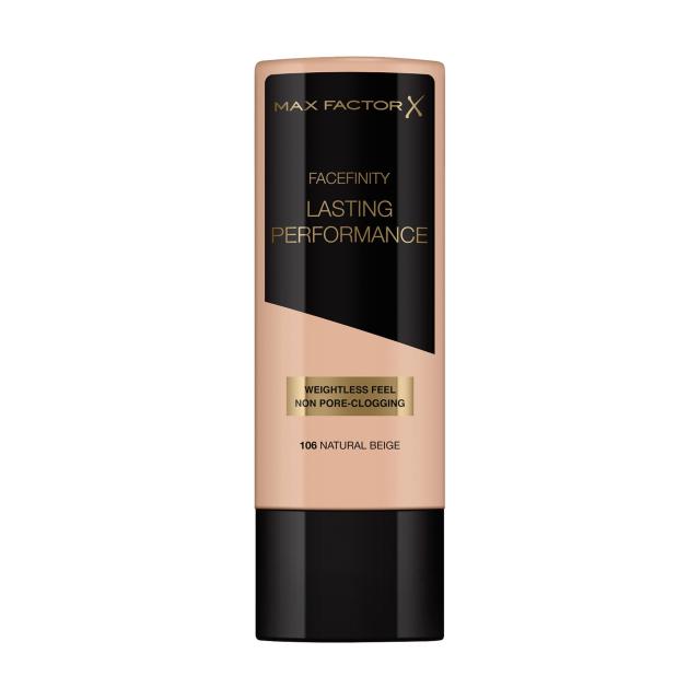 foto тональна основа max factor facefinity lasting performance foundation 106 natural beige, 35 мл