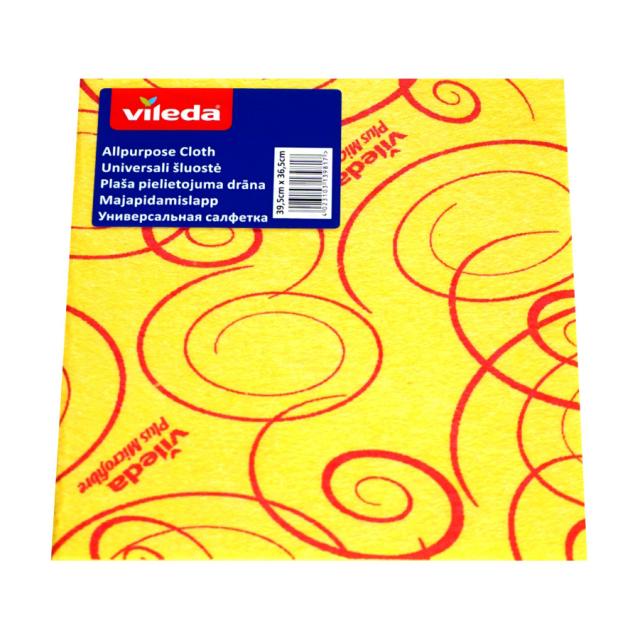 foto універсальна серветка для прибирання vileda allpurpose cloth жовта, 1 шт