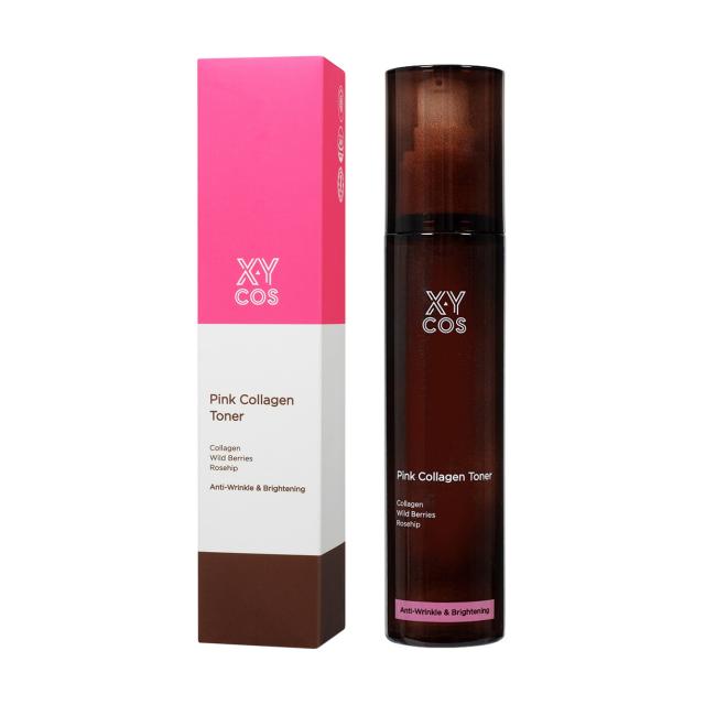 foto зволожувальний тонер для обличчя xycos pink collagen toner з колагеном, 120 мл
