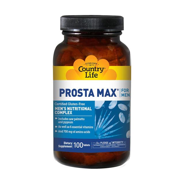foto харчова добавка вітамінно-мінеральний комплекс в таблетках country life prosta max for men для чоловіків, 100 шт