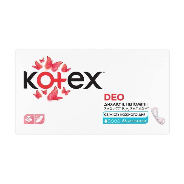 foto щоденні прокладки kotex deo ultraslim, 56 шт