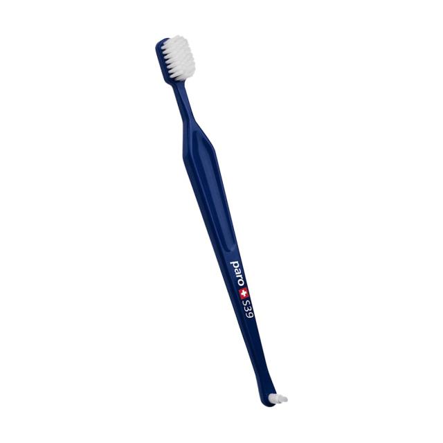 foto зубна щітка paro swiss classic s39, м'яка, синя, 1 шт (у поліетиленовій упаковці)