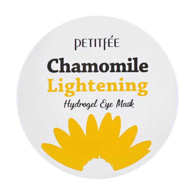 foto гідрогелеві освітлювальні патчі для шкіри навколо очей petitfee & koelf chamomile lightening hydrogel eye mask з екстрактом ромашки, 60 шт