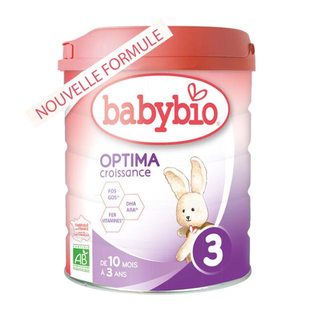 foto суміш дитяча, молочна, органічна babybio optima3 для дітей від 10 місяців до 3 років, 800 г