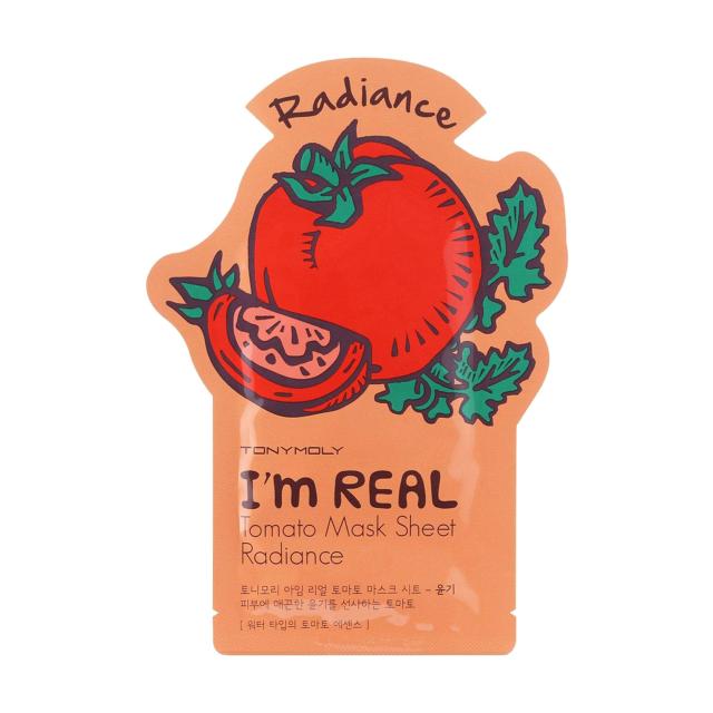foto тканинна маска для обличчя tony moly im real tomato mask sheet з екстрактом томату, 21 мл