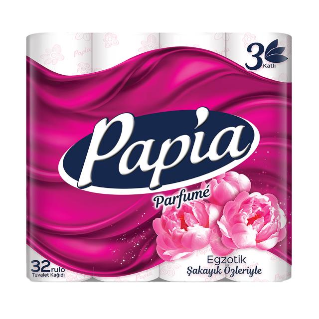 foto туалетний папiр papia parfume exotic 3-х шаровий, 32 рулонів