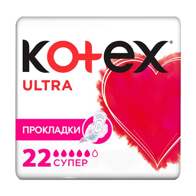 foto прокладки для критичних днів kotex ultra super, 22 шт