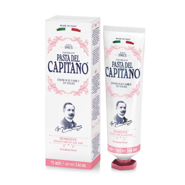 foto зубна паста pasta del capitano 1905 sensitive для чутливих зубів, 75 мл