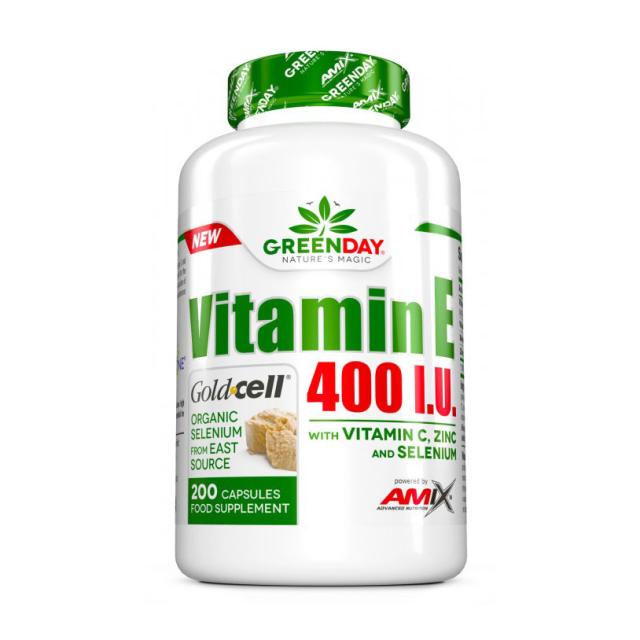 foto харчова добавка в капсулах amix nutrition greenday vitamin e вітамін e, мo 400, 200 шт