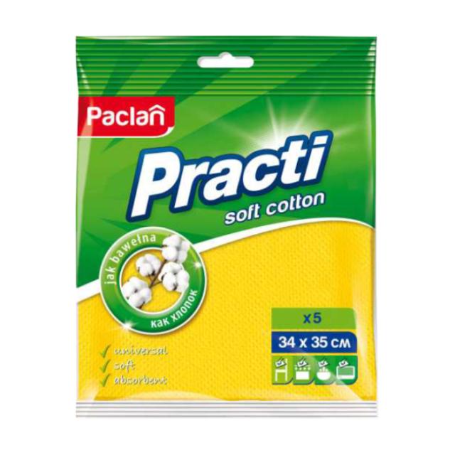 foto ганчірка paclan soft cotton 34x35 см, 5 шт