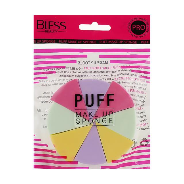 foto набір спонжів для макіяжу bless beauty puff make up sponge 8 в 1, трикутник, 8 шт