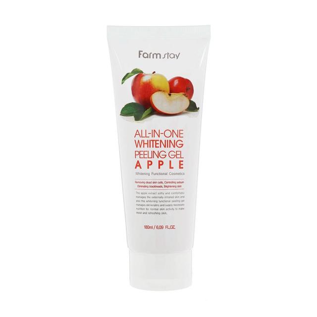 foto освітлюювальний пілінг-гель для обличчя farmstay whitening peeling gel cream apple з екстрактом яблука, 180 мл