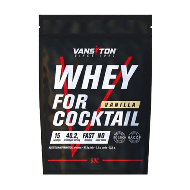 foto харчова добавка протеїн для коктейлів vansiton ваніль, 900 г