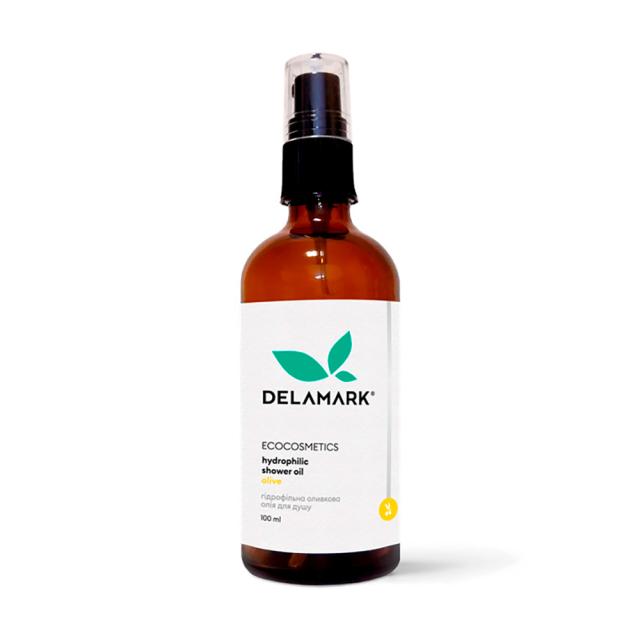 foto гідрофільна оливкова олія для душу delamark hydrophilic shower olive oil, 100 мл