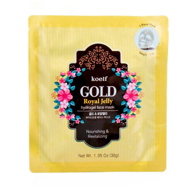 foto гідрогелева маска koelf gold & royal jelly hydrogel mask pack із золотом та маточним молочком, 30 г