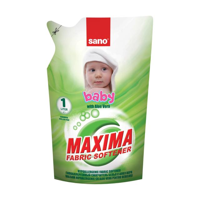foto кондиціонер для дитячої білизни sano maxima baby aloe vera с алое вера, 1 л
