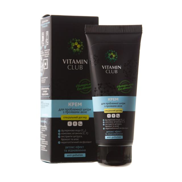 foto крем для обличчя vitaminclub для проблемної шкіри з проявами акне, 75 мл