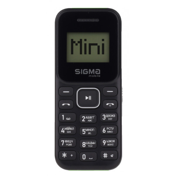foto мобільний телефон sigma mobile x-style 14 mini dual sim black/green