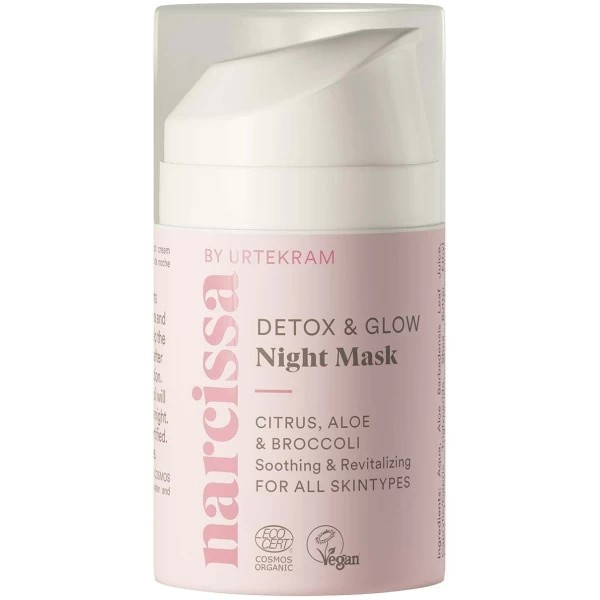 foto маска для обличчя urtekram narcissa органічна нічна detox&glow 50 мл (5701058011714)