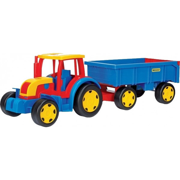 foto базовий ігровий транспорт для малюка wader трактор "гігант" з причепом (66100)