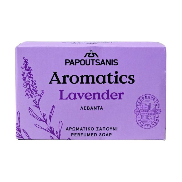 foto тверде мило papoutsanis aromatics лаванда, 100 г